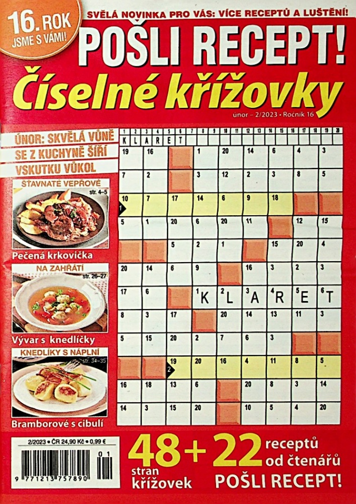 Pošli recept-číselné křížovky (2/23)